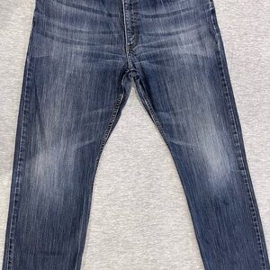 Wrangler Blue Slim Jeans with Faded Whiskering